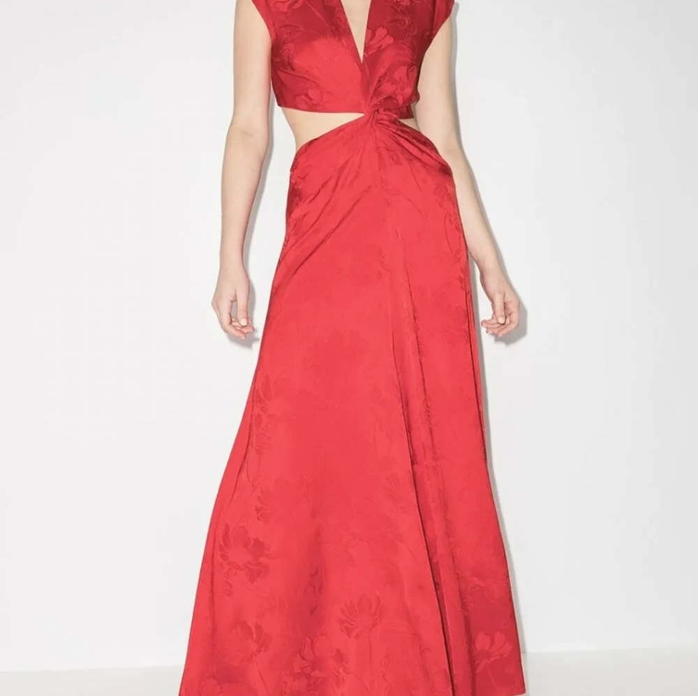 New season SILVIA TCHERASSI LONG DRESS PIENZA COLOR RED SIZE S